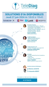 Save the Date : Webinar sur les Outils d'IA disponibles sur le réseau TeleDiag Jeudi 27 Juin 2024 de 18h30 à 19h45